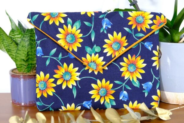 Pochette molletonnée grand format Tournesol