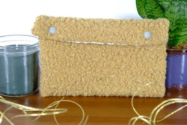Pochette molletonnée petit format beige