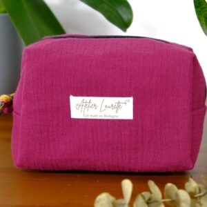 Trousse de toilette petit format bordeaux