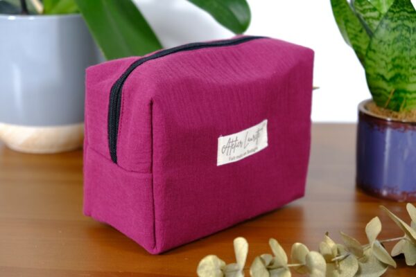 Trousse de toilette petit format bordeaux – Image 2