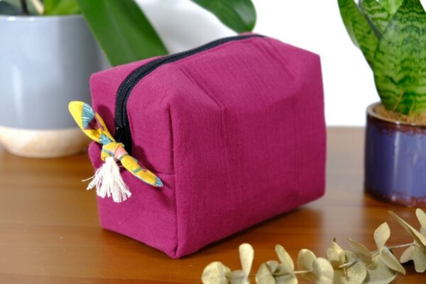 Trousse de toilette petit format bordeaux – Image 3