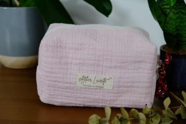 Trousse de toilette petit format rose pâle