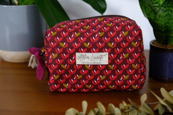 Trousse de toilette petit format à motifs pétales