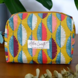 Trousse de toilette petit format à motifs feuilles