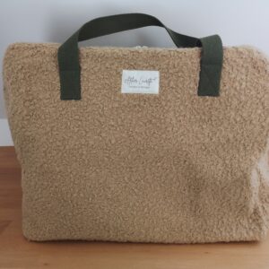Sac week-end bouclette beige