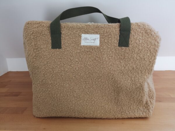 Sac week-end bouclette beige