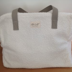 Sac week-end bouclette blanc