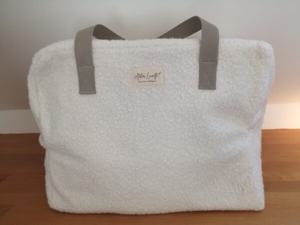 Sac week-end bouclette blanc