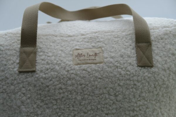 Sac week-end bouclette blanc – Image 2