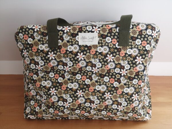 Sac week-end velours kaki
