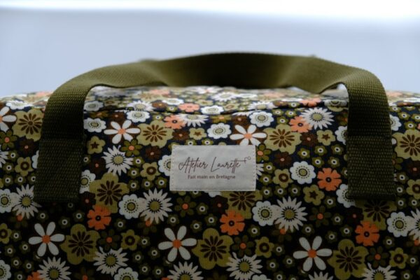 Sac week-end velours kaki – Image 3