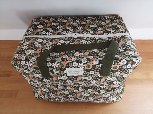 Sac week-end velours kaki – Image 2