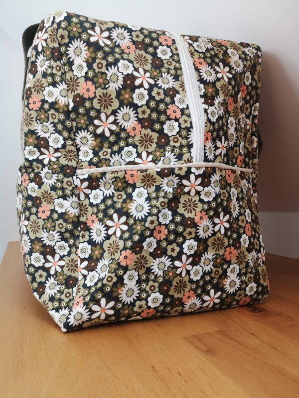 Sac week-end velours kaki – Image 5