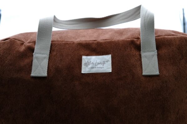 Sac week-end en velours marron