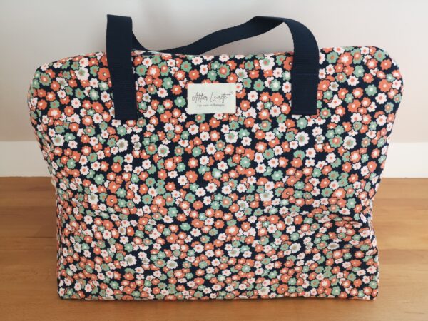 Sac week-end velours orange