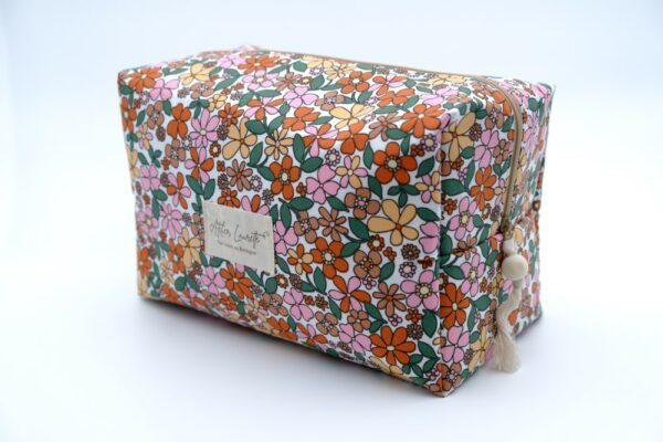 Trousse grand format à fleurs terracotta – Image 2