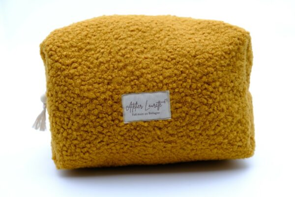 Trousse grand format Bouclette jaune moutarde