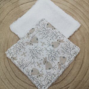 Lingette lavable en coton et éponge de bambou