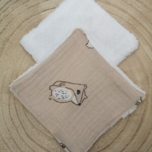 Lingette lavable en coton et éponge de bambou