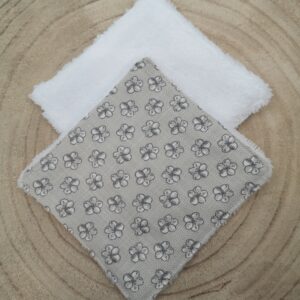 Lingette lavable en coton et éponge de bambou