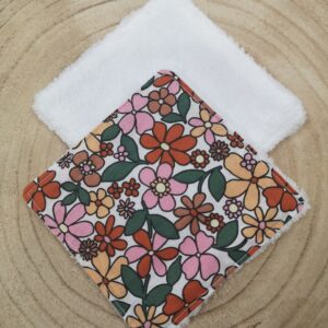 Lingette lavable en coton et éponge de bambou