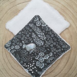 Lingette lavable en coton et éponge de bambou