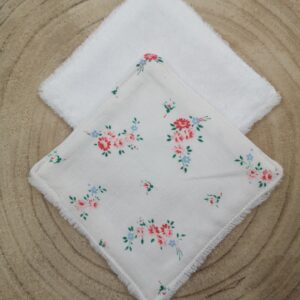 Lingette lavable en coton et éponge de bambou