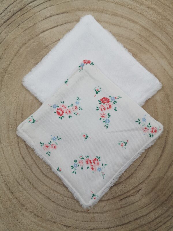 Lingette lavable en coton et éponge de bambou