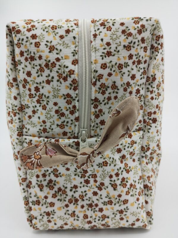 Trousse grand format velours Blanc à Fleurs – Image 2
