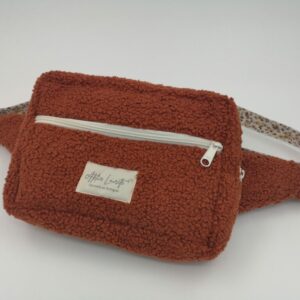 Sac banane en bouclette terracotta