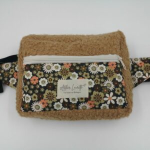 Sac banane en bouclette beige